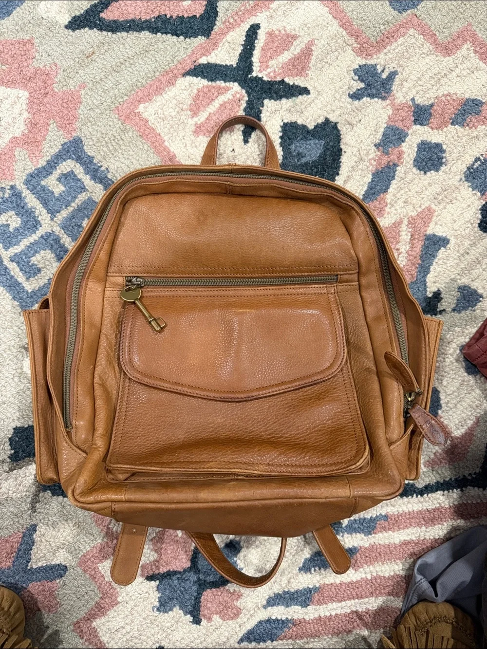 Leather Backpack - Tan